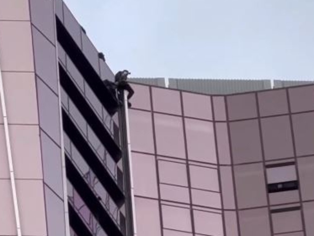 警方正在大楼顶部等待该男子。图片来源：Trent_Theo/Instagram