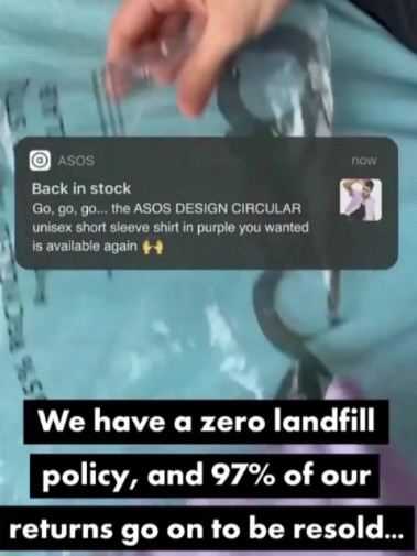 Nothing gets thrown out with 97% of returns being resold. Picture: TikTok/@asos