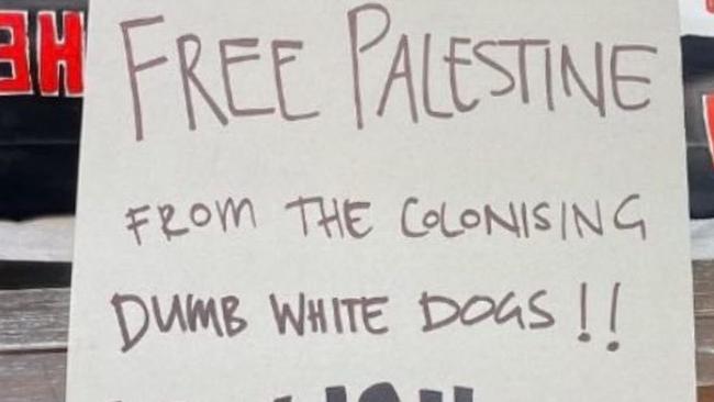 This banner has amassed outrage among the Jewish community for its anti-Semitic language.