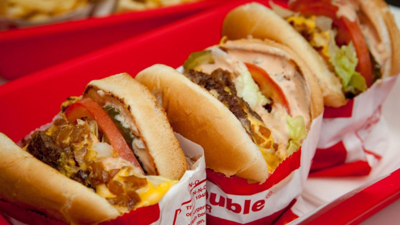 In-N-Out is popular for their basic hamburger, regular cheeseburgers and the double-double (double meat, double cheese).