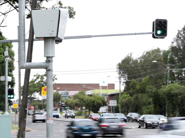 Speeding and red light camera on Silverwater Road, Silverwater southbound at Holker Street. Picture: Jonathan Ng