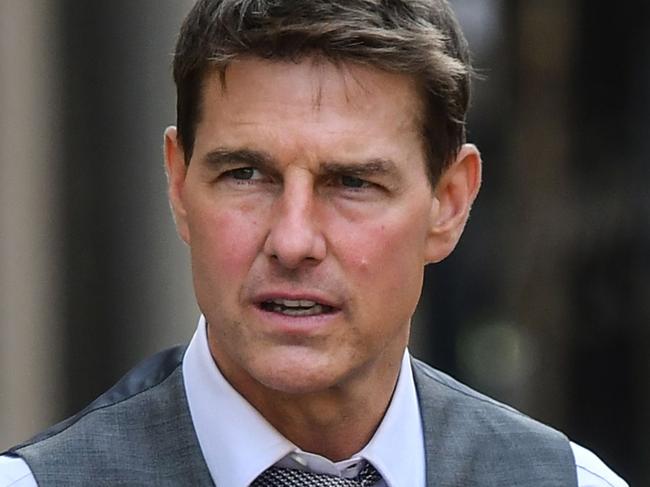 US actor Tom Cruise is pictured during the filming of "Mission Impossible : Lybra" on October 6, 2020 in Rome. (Photo by Alberto PIZZOLI / AFP)