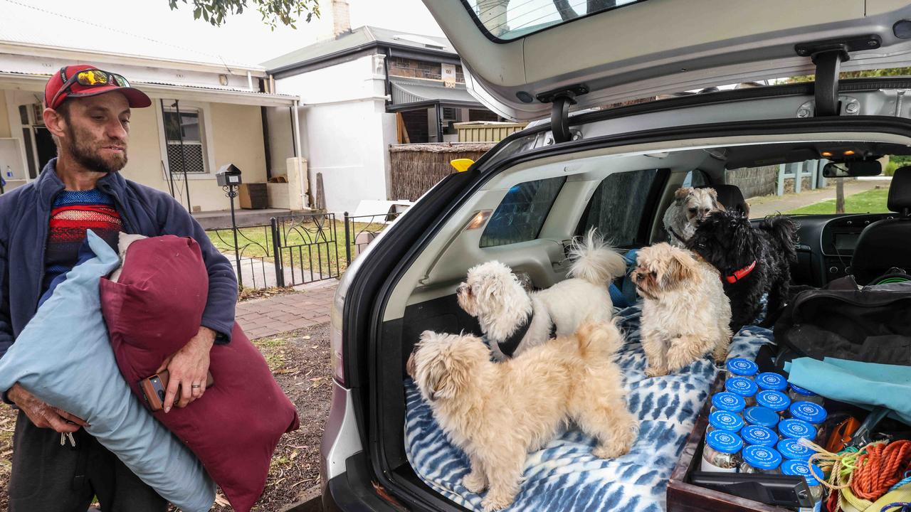 Hayden Patterson fears what comes next for him and his eight dogs. Picture: Russell Millard Photography