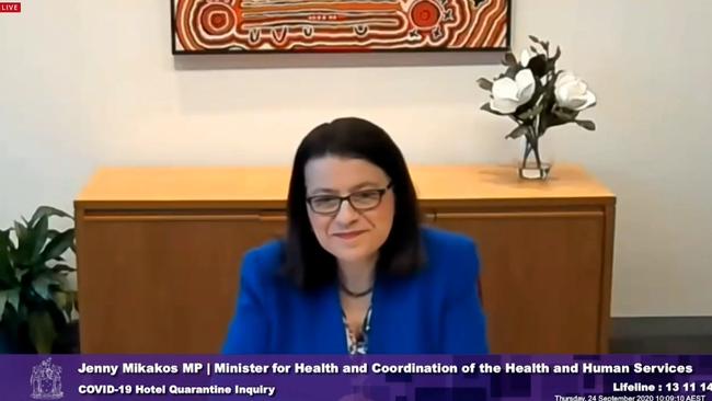 Health Minister Jenny Mikakos fronted the inquiry this week Supplied