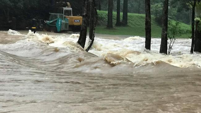 Flooding in the Currumbin Valley. Photo: Brisbane Weather Facebook