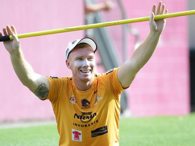 Jack Reed during a Brisbane Broncos training session. Pic Peter Wallis