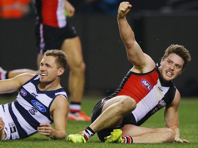 Jack Steven celebrates victory.