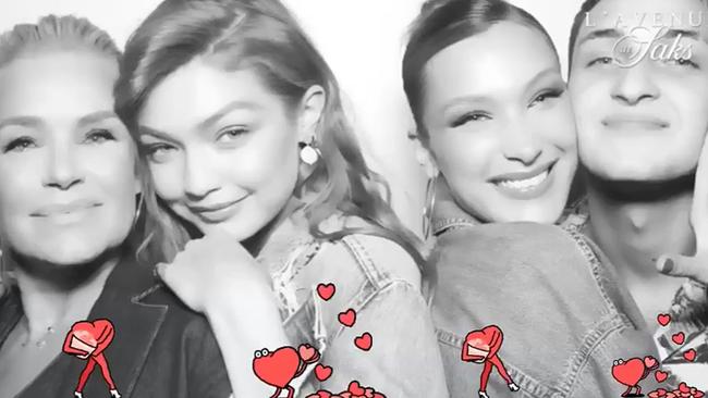 Yolanda Hadid, Gigi Hadid Bella Hadid and Anwar Hadid.