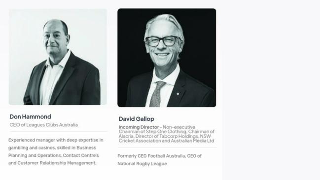 Don Hammond and David Gallop were wrongly listed as directors or incoming directors of Inotap. Picture: Supplied