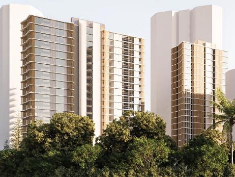 Artist impression of a proposed two-tower retirement village project on Bayview Street, Runaway Bay. Picture: Supplied