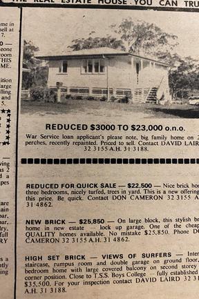 That’s a big drop in price. Gold Coast Bulletin old advertisements. July 1975