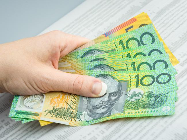 Australian money, currency, notes, generic investing in shares