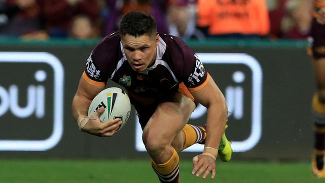 James Roberts scores a try for the Broncos. Picture: Adam Head