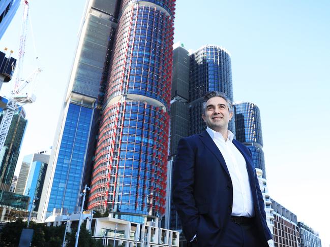 8/9/21: Lendlease CEO & MD Tony Lombardo at Barangaroo in Sydney which was built by Lendlease. John Feder/The Australian.