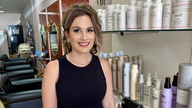 Maddie Farmer (nee Miller), owner and namesake of Maddies Hair Bar hair and beauty salon in Ingham, has refused to throw in the towel and close her highly rated business following the deadly Hinchinbrook floods. Picture: Cameron Bates