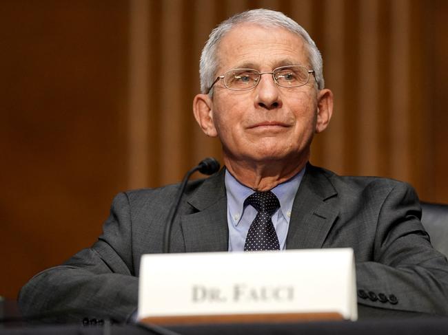 Dr Anthony Fauci, director of the National Institute of Allergy and Infectious Diseases, said Covid-19 “is not going to be eradicated”. Picture: AFP