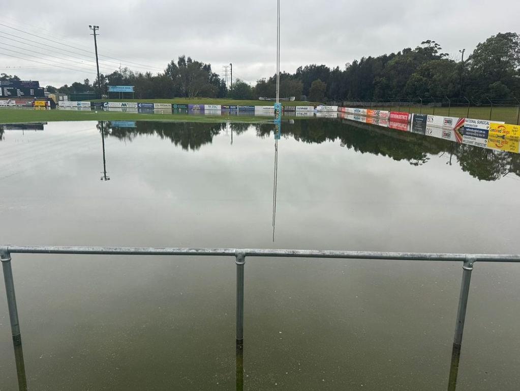 The round one match of the Shute Shield between Southern Districts and Warringah has been postponed at Forshaw Rugby park due to flooding. Picture: Warringah Rats Instagram