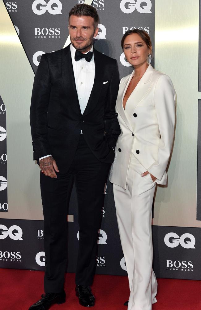 David and Victoria on a 2019 red carpet. Picture: Getty