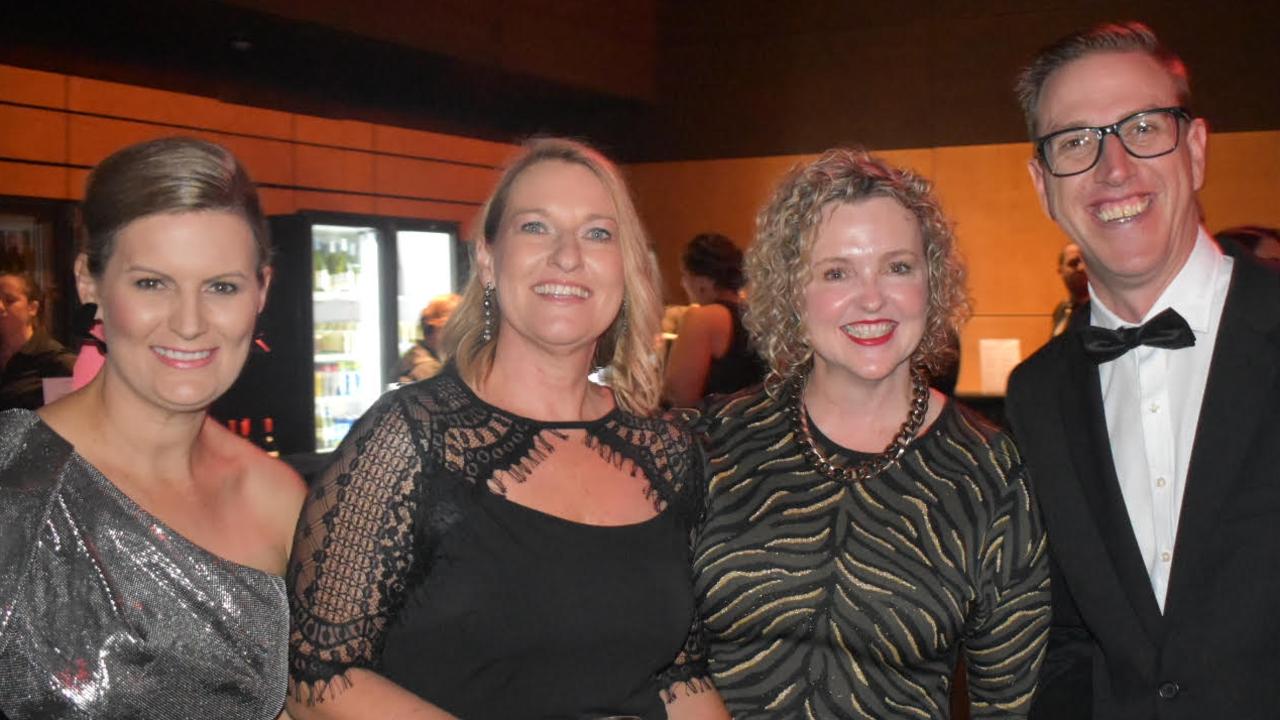 Rebecca Lamb (L), Tracey Cuttriss-Smith, Kylie Porter, Scott Jamieson at the 2021 Resource Industry Network awards at the MECC. Picture: Rae Wilson