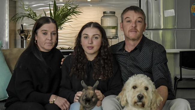 The Green family (Mark, Kelly and their teenage daughter Rebecca) who came to Adelaide from Scotland a decade ago searching for a better life and a future for their daughter are on the brink of being sent back to Britain. Picture: Roy VanDerVegt.