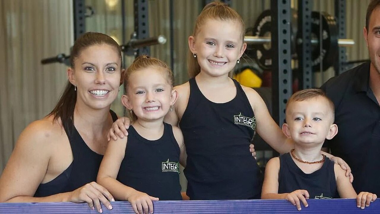 Hannah Clarke with her children Laianah, Aaliyah and Trey.