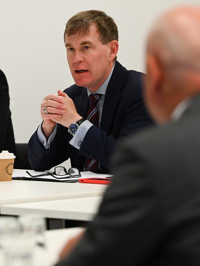 Riverland housing flood recovery round table meeting chaired by Minister for Housing and Urban Development and for Planning Nick Champion. Picture: NCA NewsWire / Naomi Jellicoe