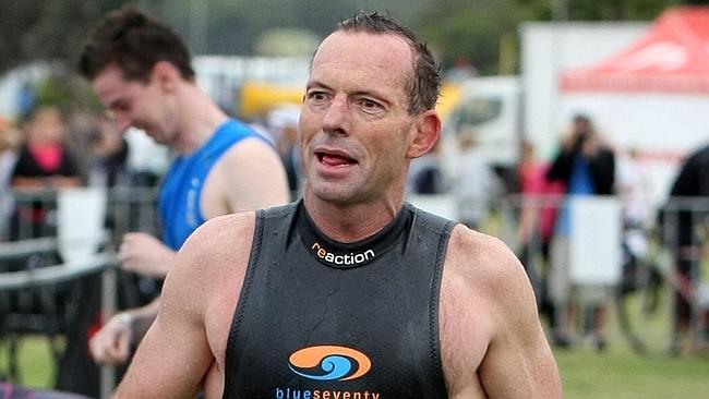  Federal Opposition Leader Tony Abbott competes in the SIS Half Ironman in Port Macquarie on mid-north coast. 