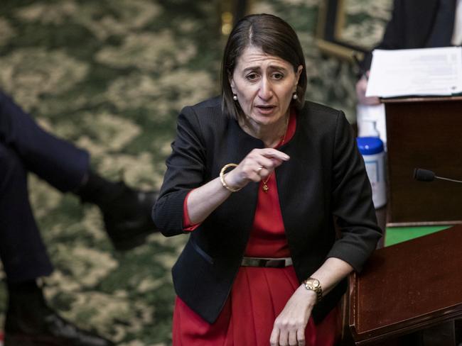 Premier Gladys Berejiklian during Question Time on Thursday. Picture: Dominic Lorrimer