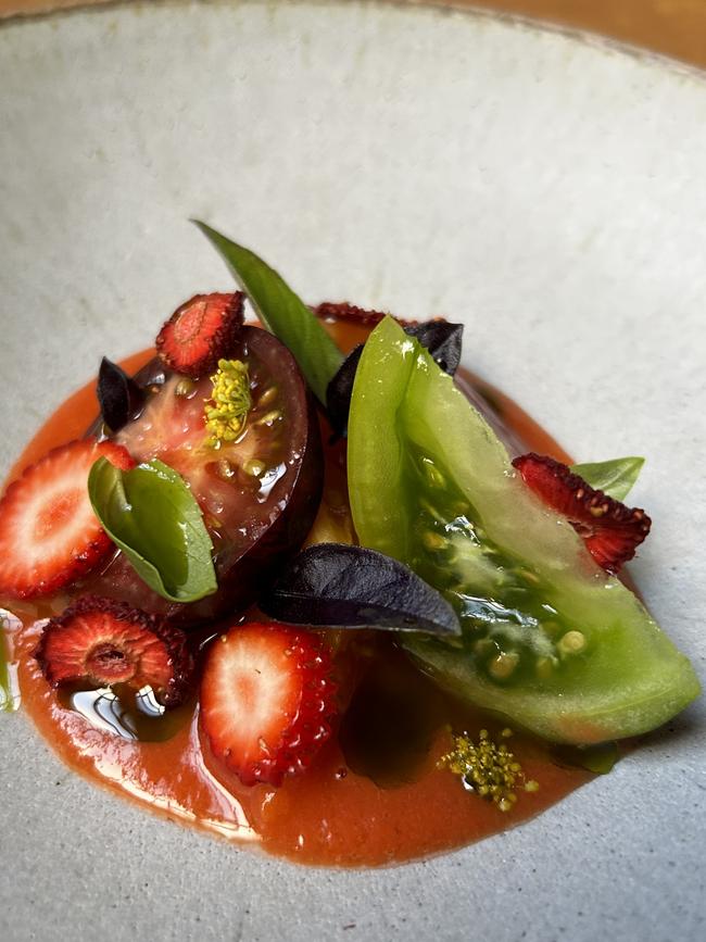 Annette's tomatoes, strawberries and basil. Picture Supplied Courtesy of Dier Makr