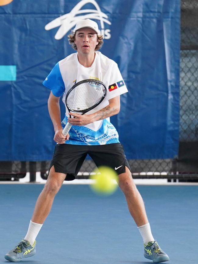 Coffs Harbour's Charlie Pade won the 2023 18-and-under boys’ title at the National Indigenous Tennis Carnival in Darwin. Picture: Tennis Australia