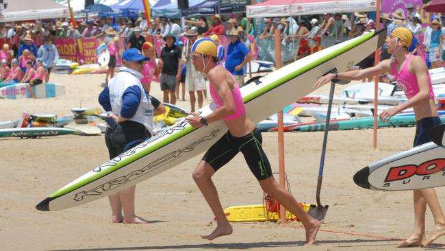 Action from the Queensland Youth Surf Life Saving Championships on February 17.