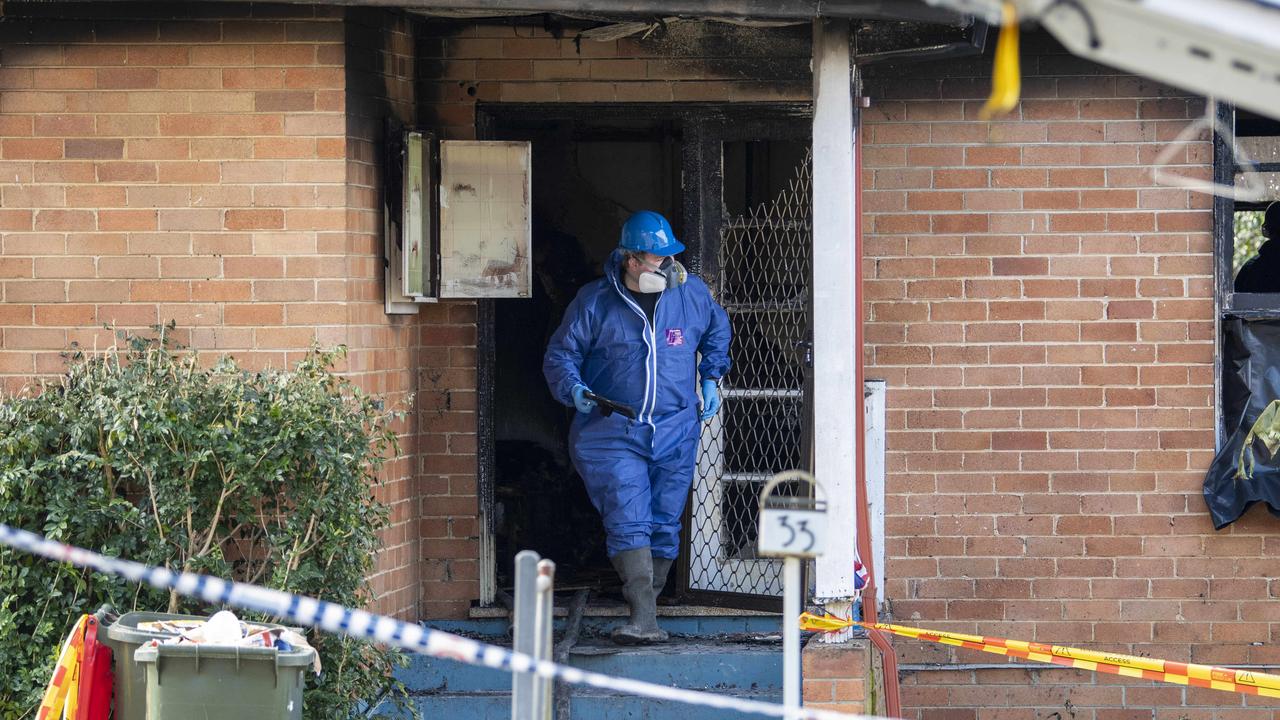 Police and fire investigators are combing the scene. Picture: NewsWire / Simon Bullard