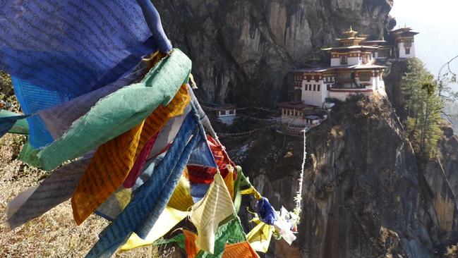 Bhutan’s most famous tourist attraction — Tiger’s Nest near Paro. (Photo: Leah McLennan)