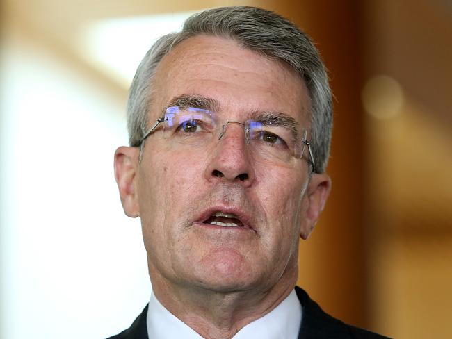 Shadow Attorney-General Mark Dreyfus and Leader of the Opposition in the Senate Penny Wong holding a doorstop on proposed amendments to the marriage equality bill at Parliament House in Canberra.