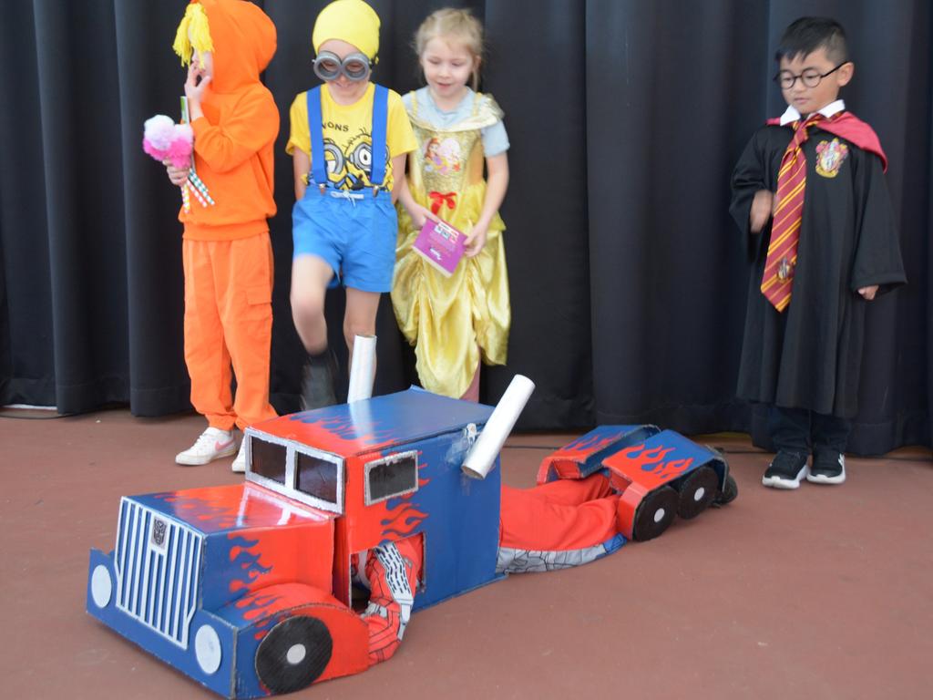 Sacred Heart Primary School students have dressed up for book week (from left) Violet Osbourne, Spencer Strugnell, Isabelle Pickering, Eli Willett, and Earn Perez. Picture: Isabella Pesch