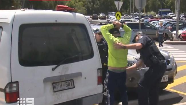 The white van which police say had hand drawn number plates. Picture: Nine News