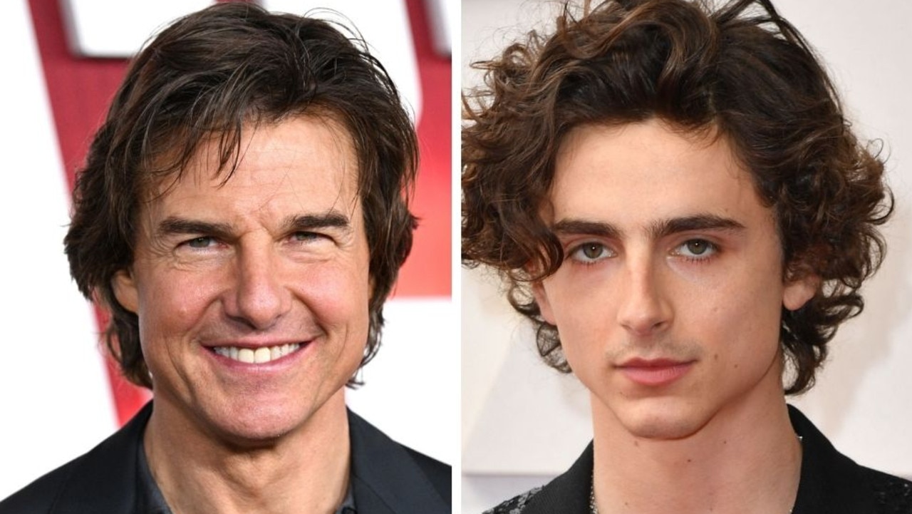 Tom Cruise and Timothée Chalamet. Picture: Bryan Bedder/Getty; Angela Weiss/AFP