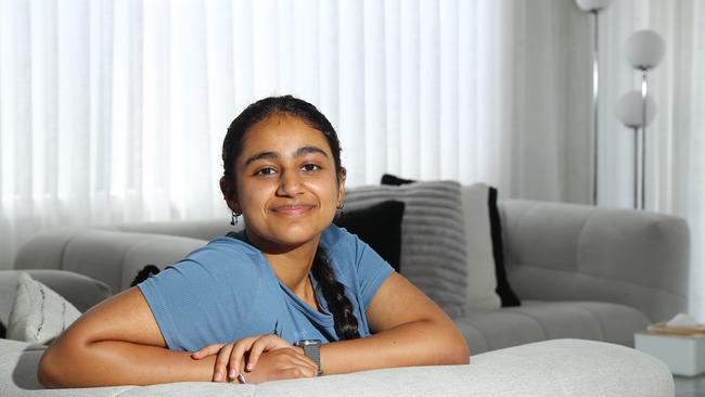 Khushi Madaan was the Clonard College 2024 dux with an ATAR of 97.85, but without a permanent residency, she can't afford to study a uni degree. Picture: Alison Wynd