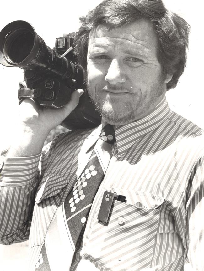 Freelance photographer Bob Perry in 1979, with his pager in his breast pocket.