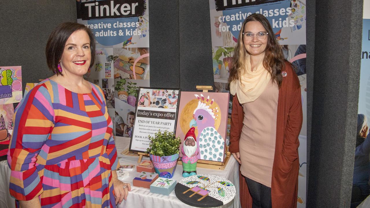 BUSINESS EXCHANGE: Emma Menyweather from Little Pig Consulting and Alex Stalling from Tinker. Picture: Nev Madsen.