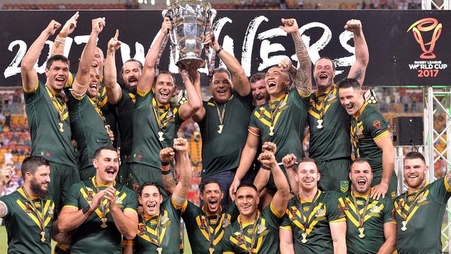 The Kangaroos 2017 World Cup winning side won’t resemble the new-look team. (Photo by Bradley Kanaris/Getty Images)