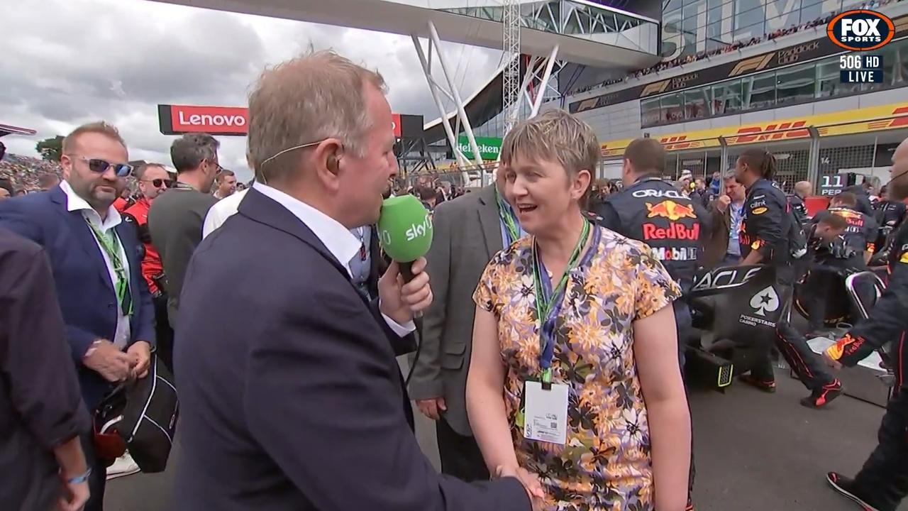 Martin Brundle on the Silverstone Grid. Photo: Fox Sports, Sky Sports.