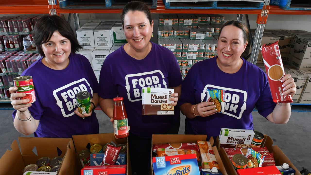 Foodbank Queensland CEO Jess Watkinson (centre), with Megan McBaron and Kelly O'Shea. Picture: Evan Morgan