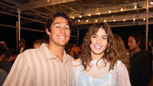 Jackson Toscano and Nadia Toscano at the WSL Gold Coast Pro 2025 after party at Burleigh Pavilion for Gold Coast at Large. Picture, Portia Large.