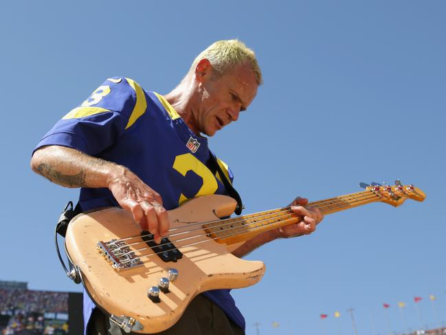 Flea of the Red Hot Chili Peppers performs at Los Angeles Coliseum September 2016. Picture: Jeff Gross/Getty Images/AFP