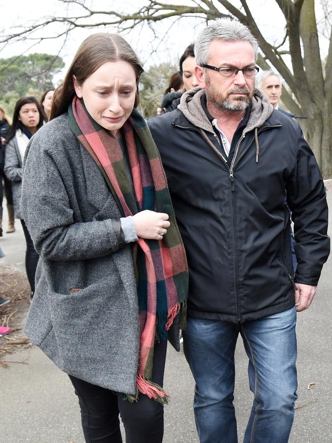 Borce Ristevski, pictured with daughter Sarah, always adamantly denied any involvement in his wife’s death. Picture: AAP/Tracey Nearmy