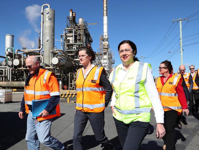 Premier Annastacia Palaszczuk visits the Incitec Pivot Fertilisers' Gibson Island fertiliser plant. Picture: Liam Kidston