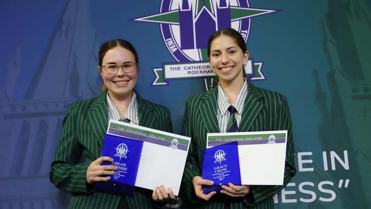 The Cathedral College students Chloe Coombe and Grace Crow both achieved ATARs of more than 99.