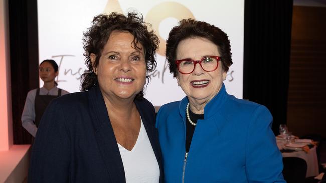 Evonne Goolagong Cawley and Billie Jean King at the 2023 Australian Open. Picture: Fiona Hamilton