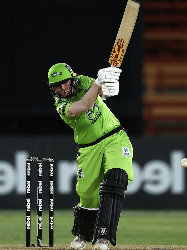 Sammy-Jo Johnson of the Thunder bats on Saturday. Picture: Getty Images